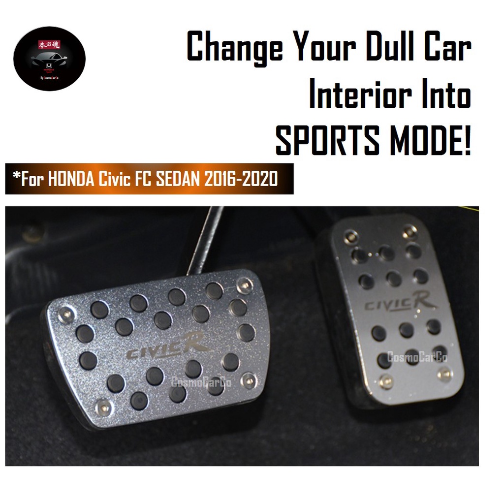 Honda CIVIC FC 10th Gen 2016-2020 Car Foot Pedal Non-Slip Brake Gas Accelerator Throttle Cover Accessories