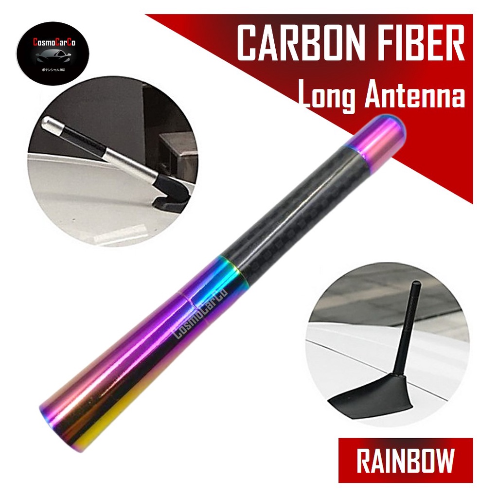 Car Antenna Topper Shiny Holographic & CARBON FIBER Style AM FM Radio Aerial Signal Replacement Rod Accessories