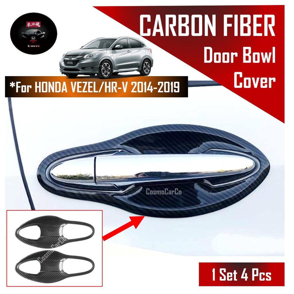 Honda VEZEL / HR-V HRV 2014-2020 Front Door Bowl Cover Handle Outer Trim Protector Carbon Fiber Accessories