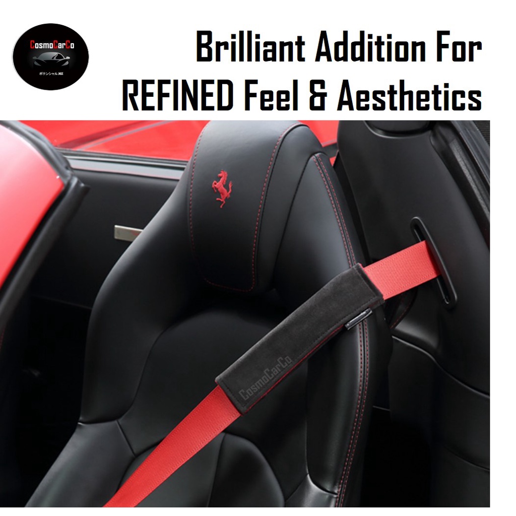 SUEDE Car Seat Belt Cover Seatbelt Strap Shoulder Pad Cushion Safety Harness Padding Accessories