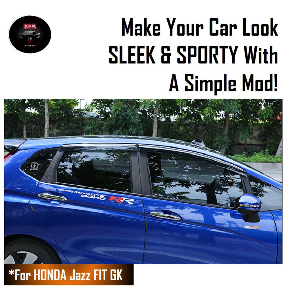 Honda Jazz/Fit Window Pillar Door Sticker Carbon Fiber Decal Protector Car Accessories GK GK3 GK5 GP3 GP5