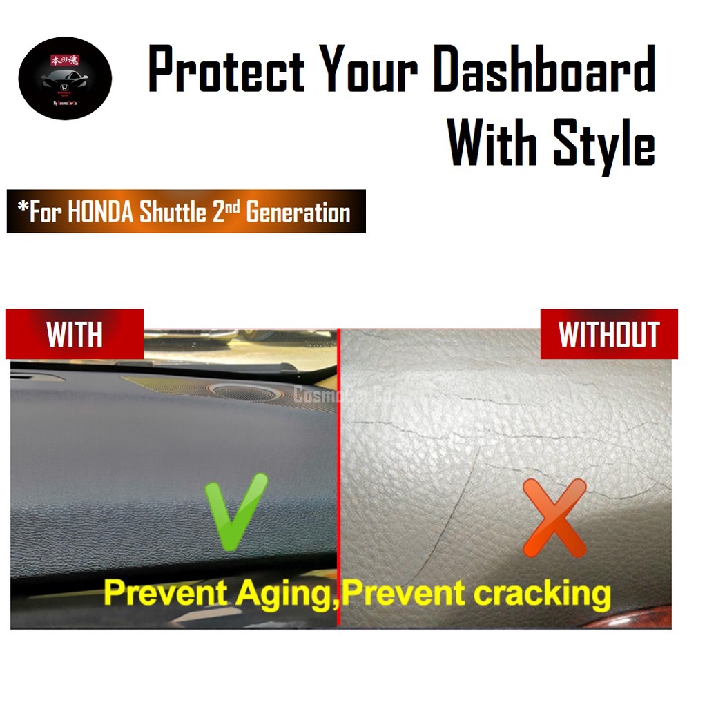 Honda Shuttle 2nd Gen 2015-Present Dashboard Mat Right Hand Drive LEATHER Dash Sun Protection Anti Slip Cover