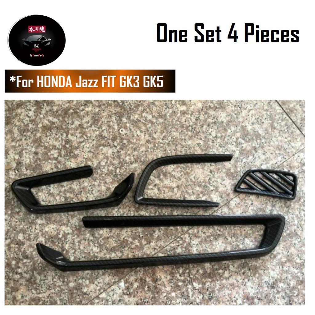 Honda Jazz/Fit Air Vent Trim Aircon Vents Border Outlet Frame Carbon Fiber Car Accessories For GK GK3 GK5 GP3 GP5