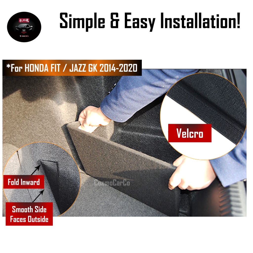 2Pcs Honda Jazz FIT GK 2014-2020 Boot Storage Side Add On Trunk Cargo Organiser Partition Holder Accessories