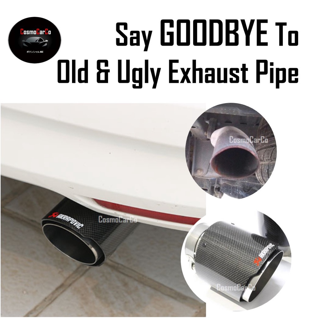 Car Exhaust Muffler Pipe Tip Cover Tail Bendable Angle Akarapovic Carbon Fiber Print Styling Accessories