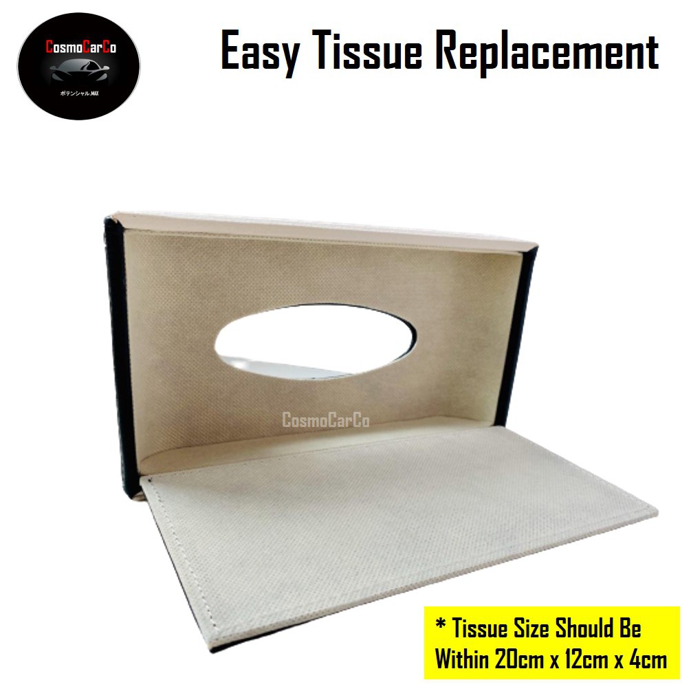Leather Car Tissue Box Holder Cover Organiser Storage On Dashboard Accessories For Honda, Toyota, Mercedes etc