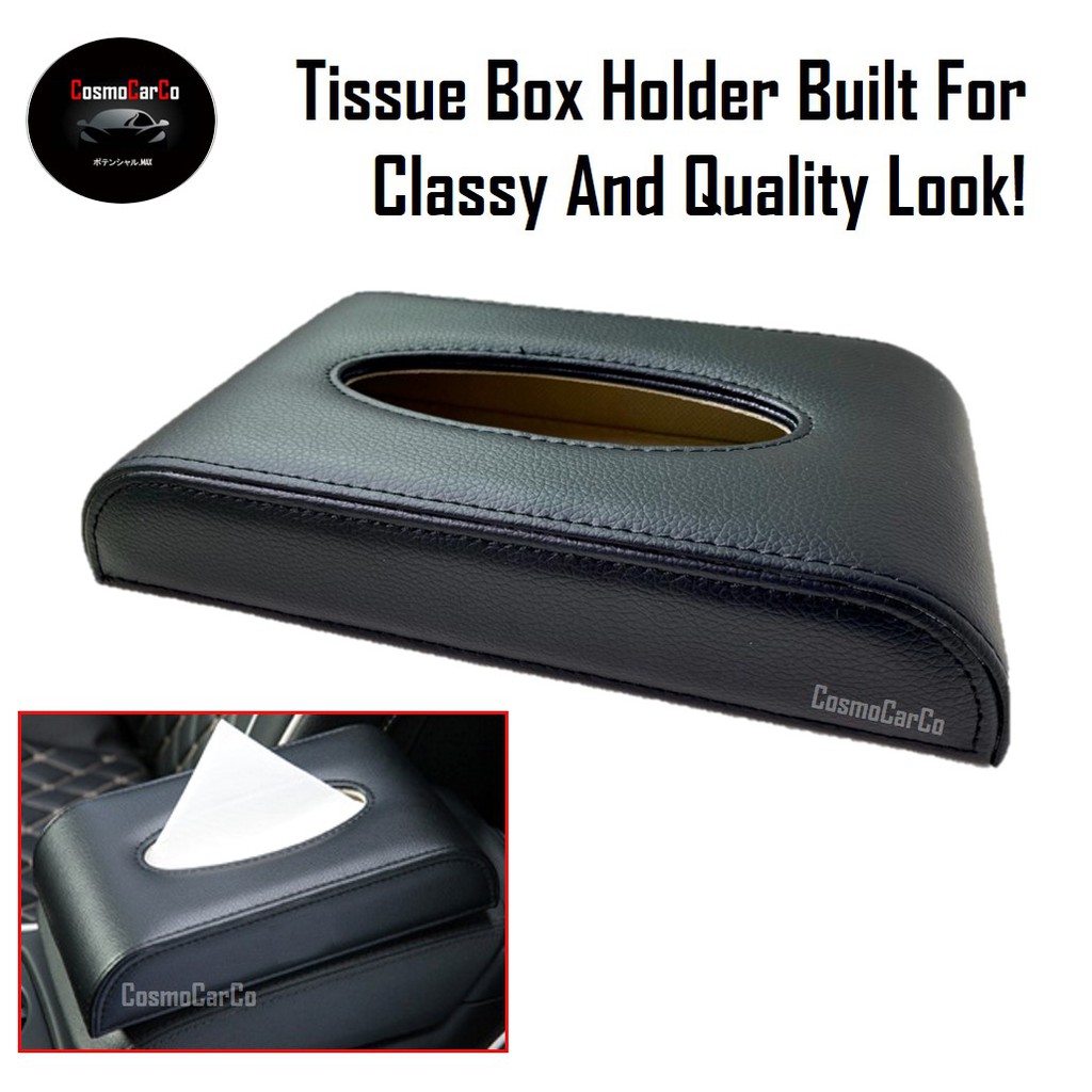 Leather Car Tissue Box Holder Cover Organiser Storage On Dashboard Accessories For Honda, Toyota, Mercedes etc