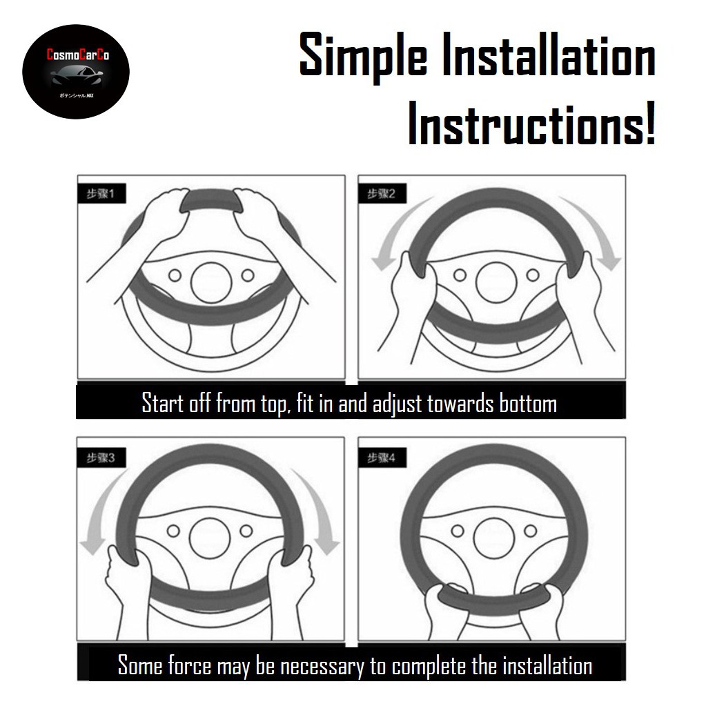 Matte Carbon Fiber Design Steering Wheel Cover For Toyota & Honda etc 37-38cm Car Accessories