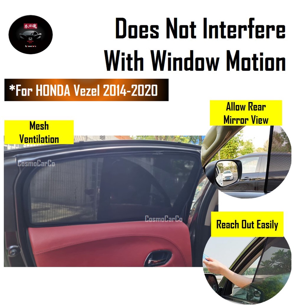 Honda VEZEL / HR-V HRV 2014-2020 Shuttle Car Magnetic Sun Shade UV Ray Protection Mesh Windows Sunshade Visor