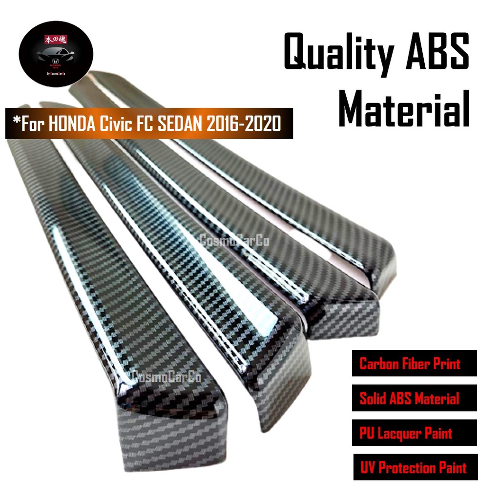 🔥SG SELLER🔥 Honda CIVIC FC 10th Gen 2016-2020 Door Panel Cover Side Armrest Trim Carbon Fiber Interior Accessories