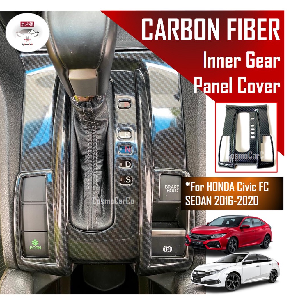 🔥SG SELLER🔥 Honda CIVIC FC 10th Gen 2016-2020 Gear Panel Cover Shift Console Protector Carbon Fiber Trim Accessories