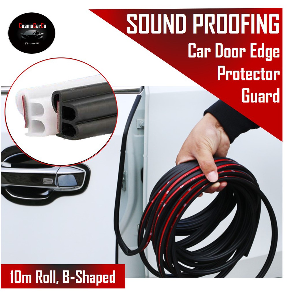 10M Car Door Edge Protector B-Shape Sound Proof Door Edge Rubber Guard  Noise Insulation Reduction Strip