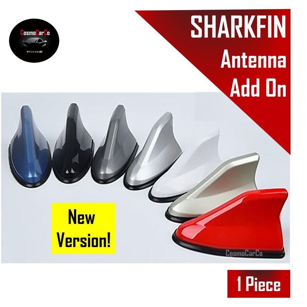 Car Shark Fin Antenna Cover Functional & Decorative AM FM Radio Aerial Signal Topper Accessories V2