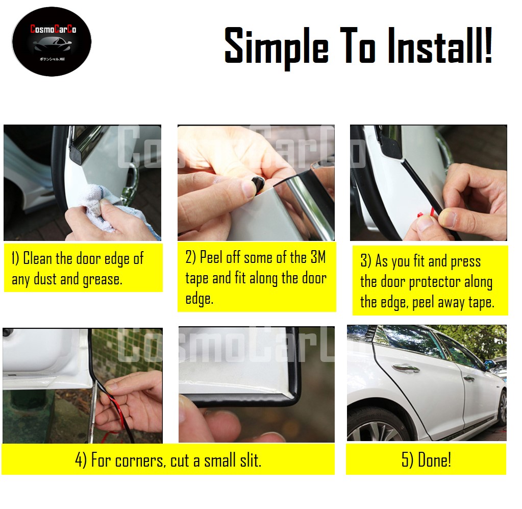 How to install door edge protector (Sound reduction type)
