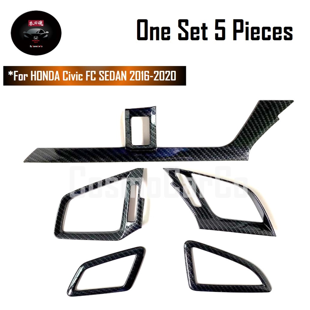 🔥SG SELLER🔥Honda CIVIC FC 10th Gen 2016-2020 Car Air Con Vent Outlets Trim Aircon Vents Cover Carbon Fiber Accessories