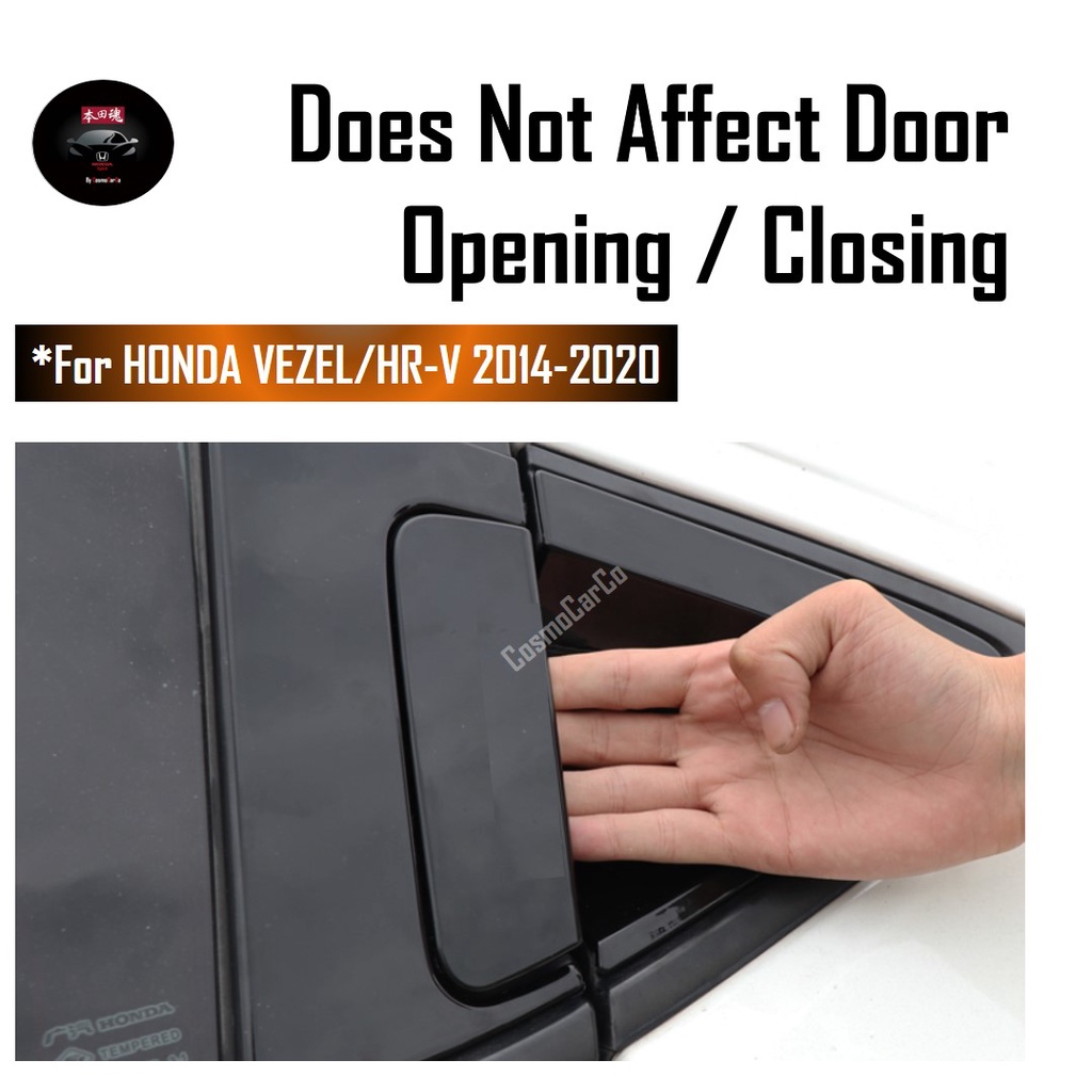 Honda VEZEL / HR-V HRV 2014-2020 Rear Door Handle Protector & Back Door Bowl Cover Glossy Black PVC Trim