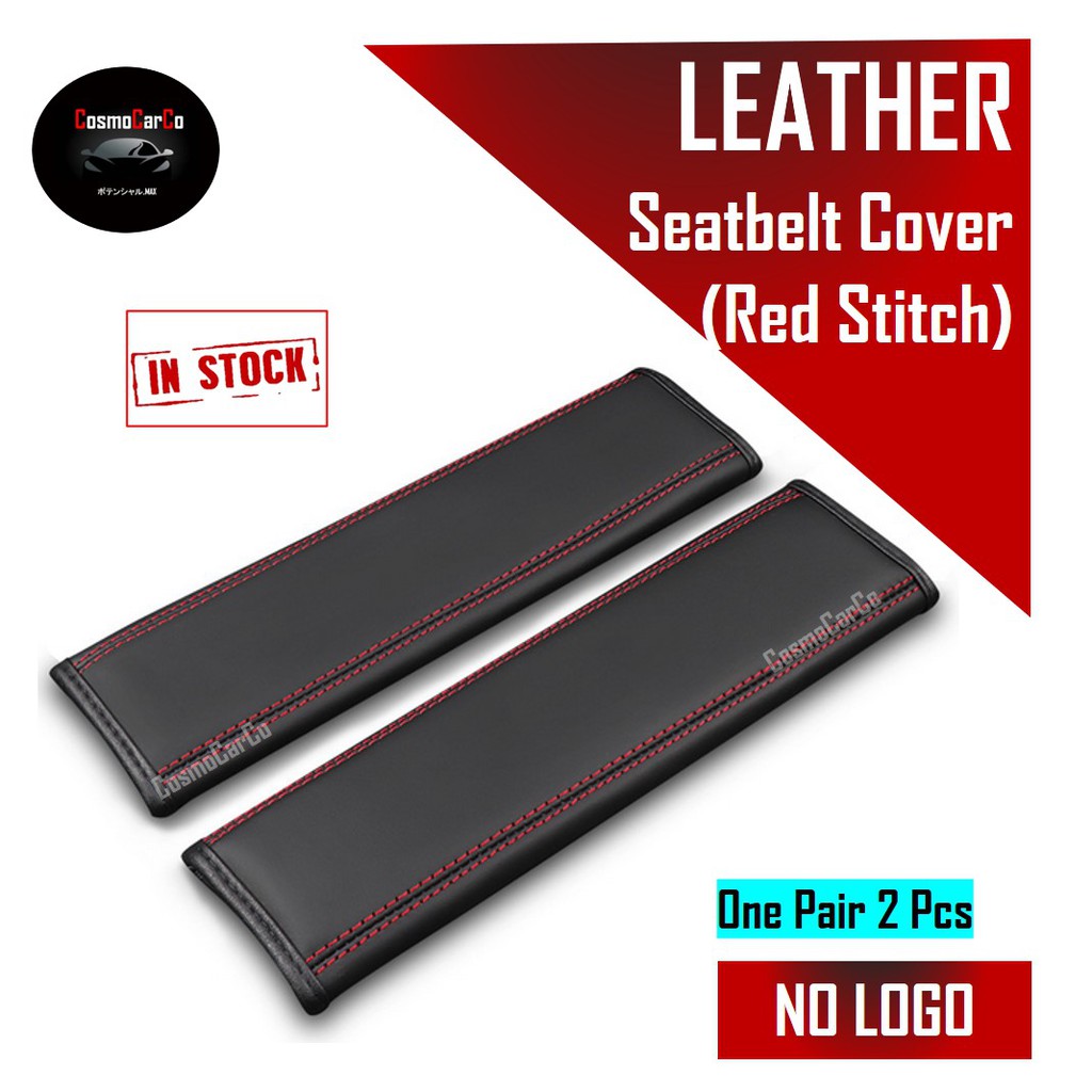 CARIZO 2Pcs. Seat Belt Shoulder Pads for Comfort, Embroided Logo Leather  Car Seat Belt Pads Safety Belt Cover (Color Strip) Compatible with BMW i8