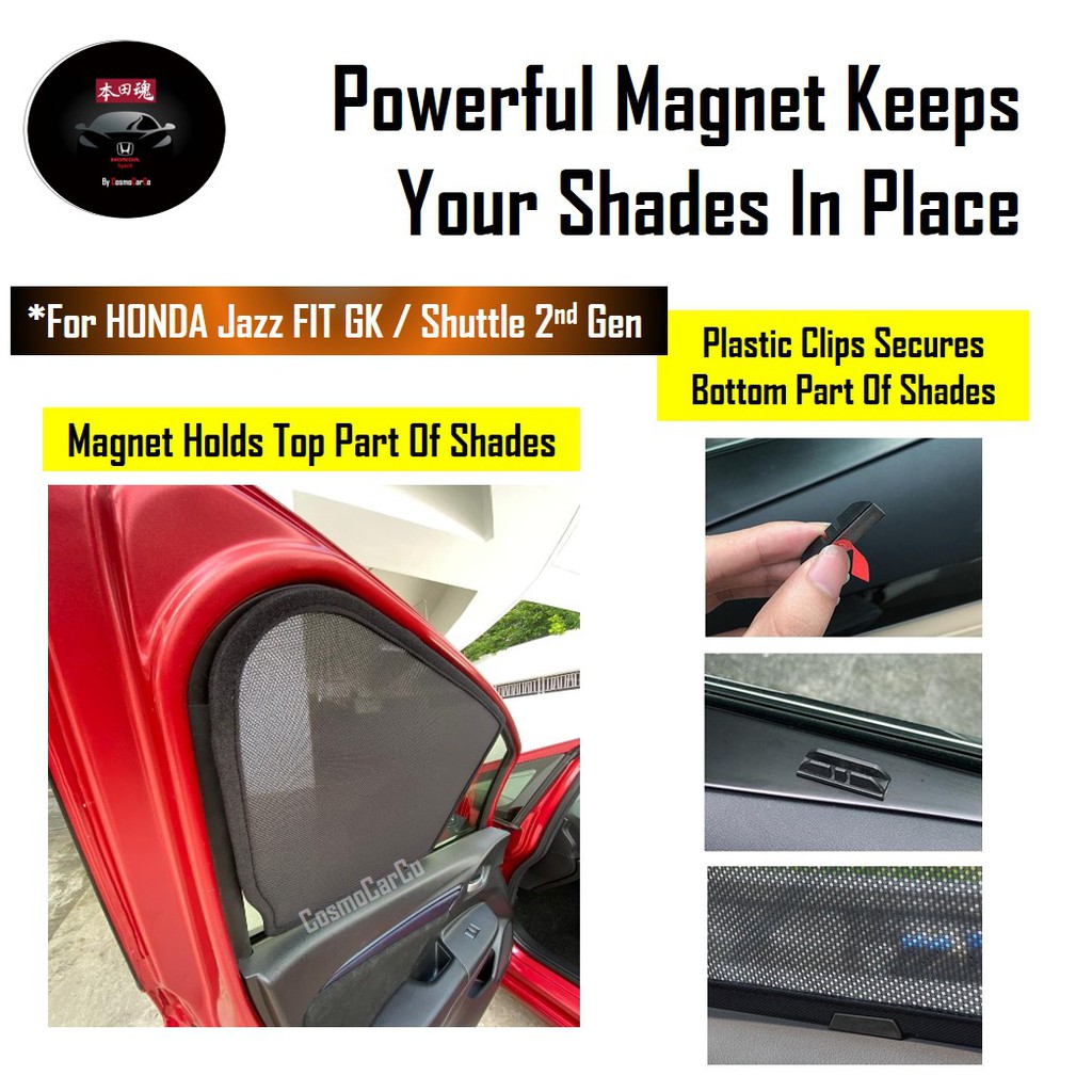 Honda Jazz/Fit GK GK3 GK5 Shuttle Car Magnetic Sun Shade UV Ray Protection Mesh Windows Sunshade Visor