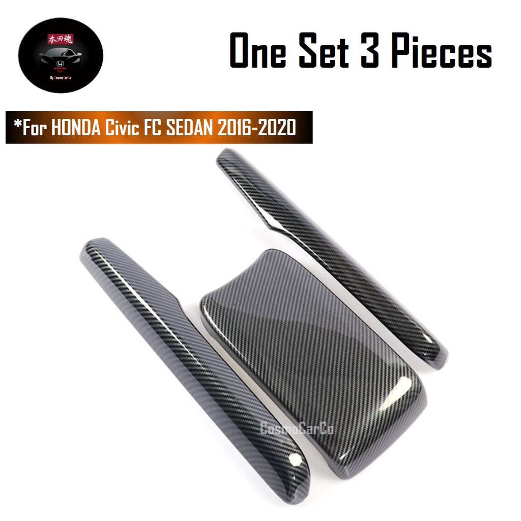 🔥SG SELLER🔥Honda CIVIC FC 10th Gen 2016-2020 Armrest Cover Center Console Arm Rest Box Carbon Fiber Decor Accessories