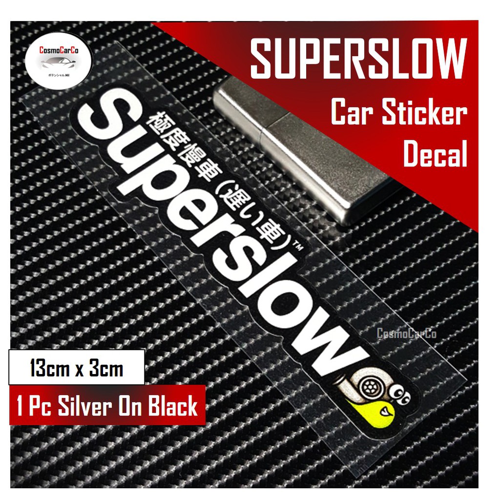 SUPERSLOW Snail Car Body Sticker Decal Motorcycle Motorbike BLACK/RED Window Stickers JDM Decals