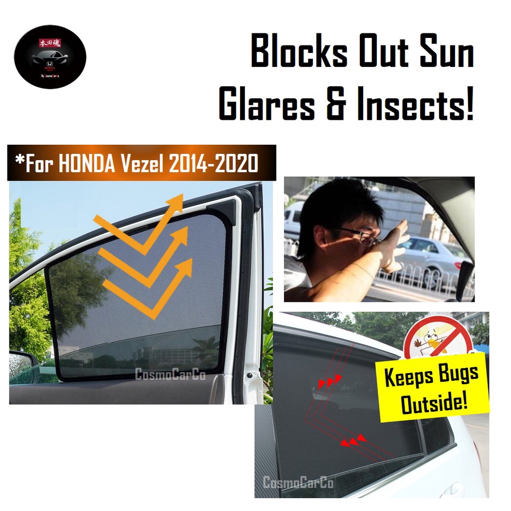 Honda VEZEL / HR-V HRV 2014-2020 Shuttle Car Magnetic Sun Shade UV Ray Protection Mesh Windows Sunshade Visor
