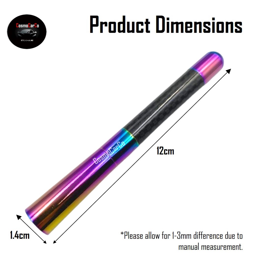 Car Antenna Topper Shiny Holographic & CARBON FIBER Style AM FM Radio Aerial Signal Replacement Rod Accessories