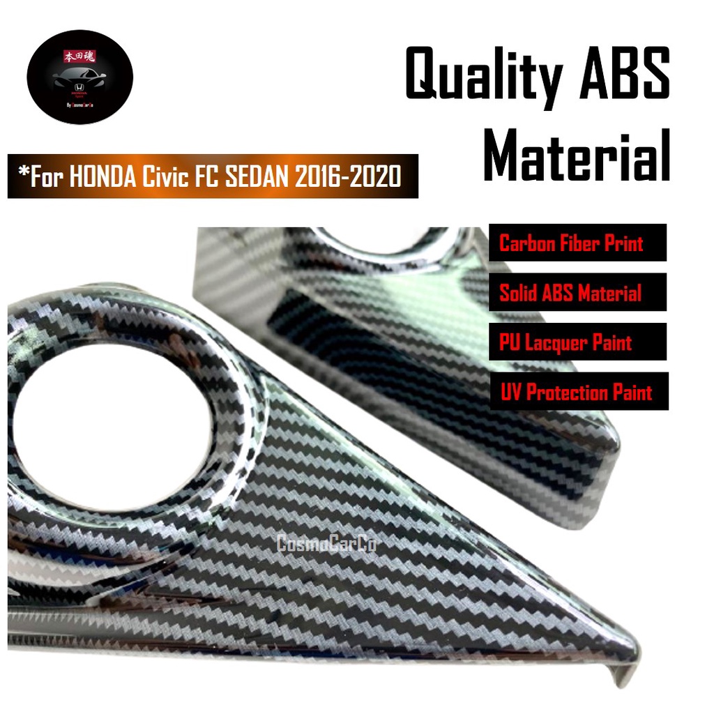 🔥SG SELLER🔥 Honda CIVIC FC 10th Gen 2016-2020 Front Door Speaker Cover Interior A-Pillar Trim Carbon Fiber Accessories