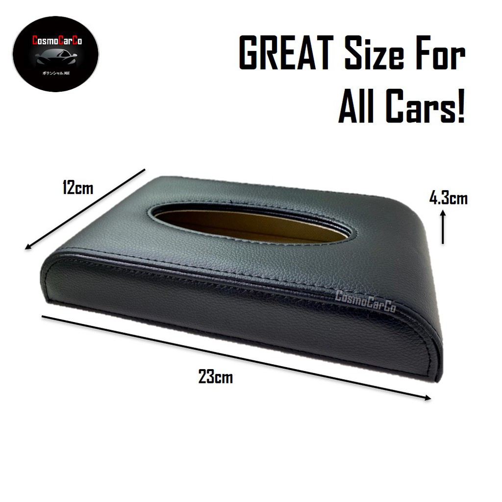 Leather Car Tissue Box Holder Cover Organiser Storage On Dashboard Accessories For Honda, Toyota, Mercedes etc