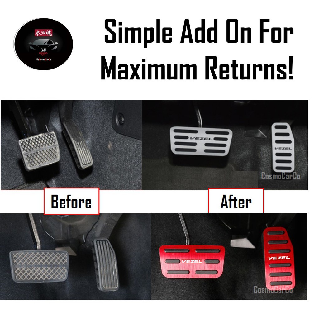 HONDA Jazz Fit Shuttle Vezel HR-V City MUGEN Car Foot Pedal Cover Non-Slip Brake Accelerator Throttle Covers