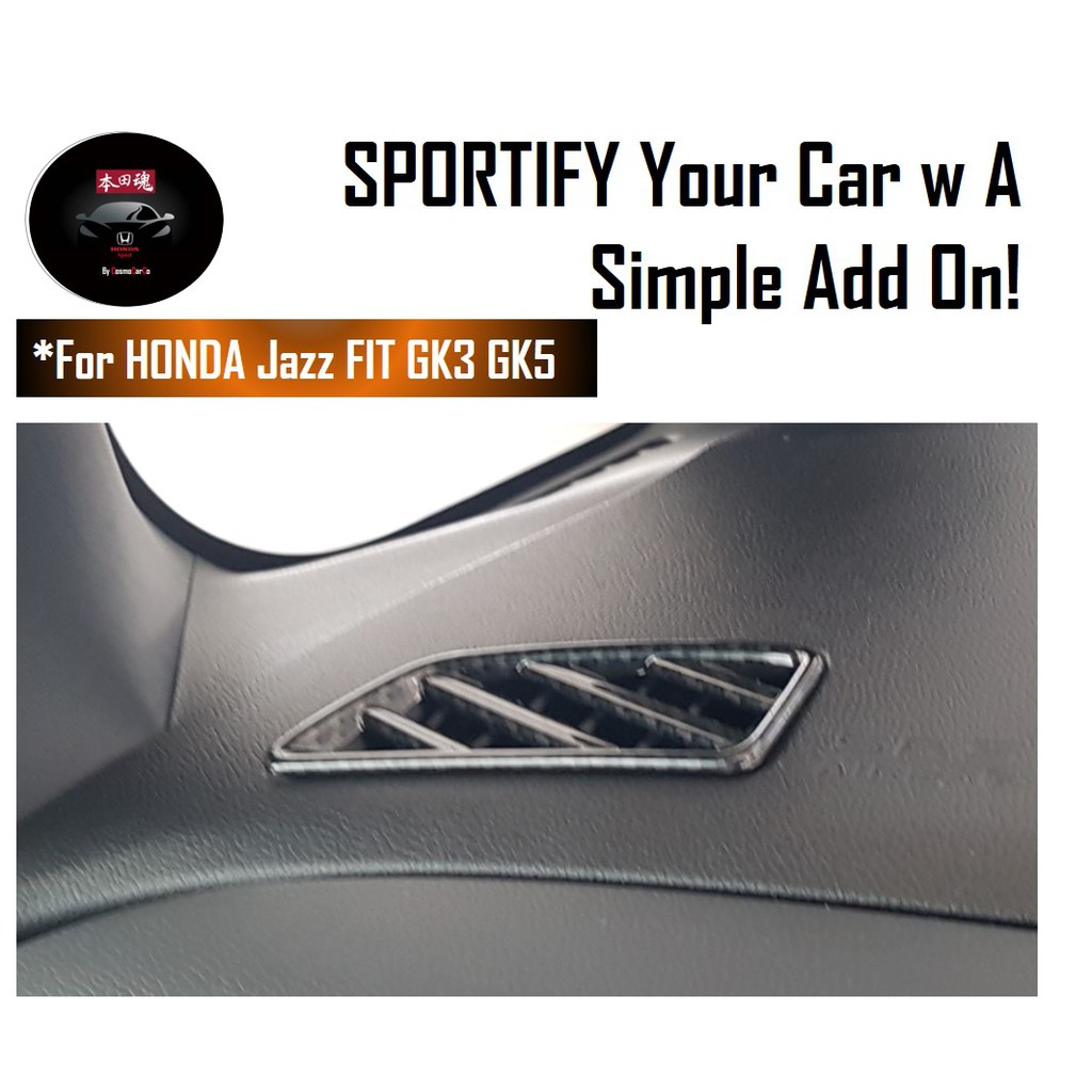 Honda Jazz/Fit Air Vent Trim Aircon Vents Border Outlet Frame Carbon Fiber Car Accessories For GK GK3 GK5 GP3 GP5