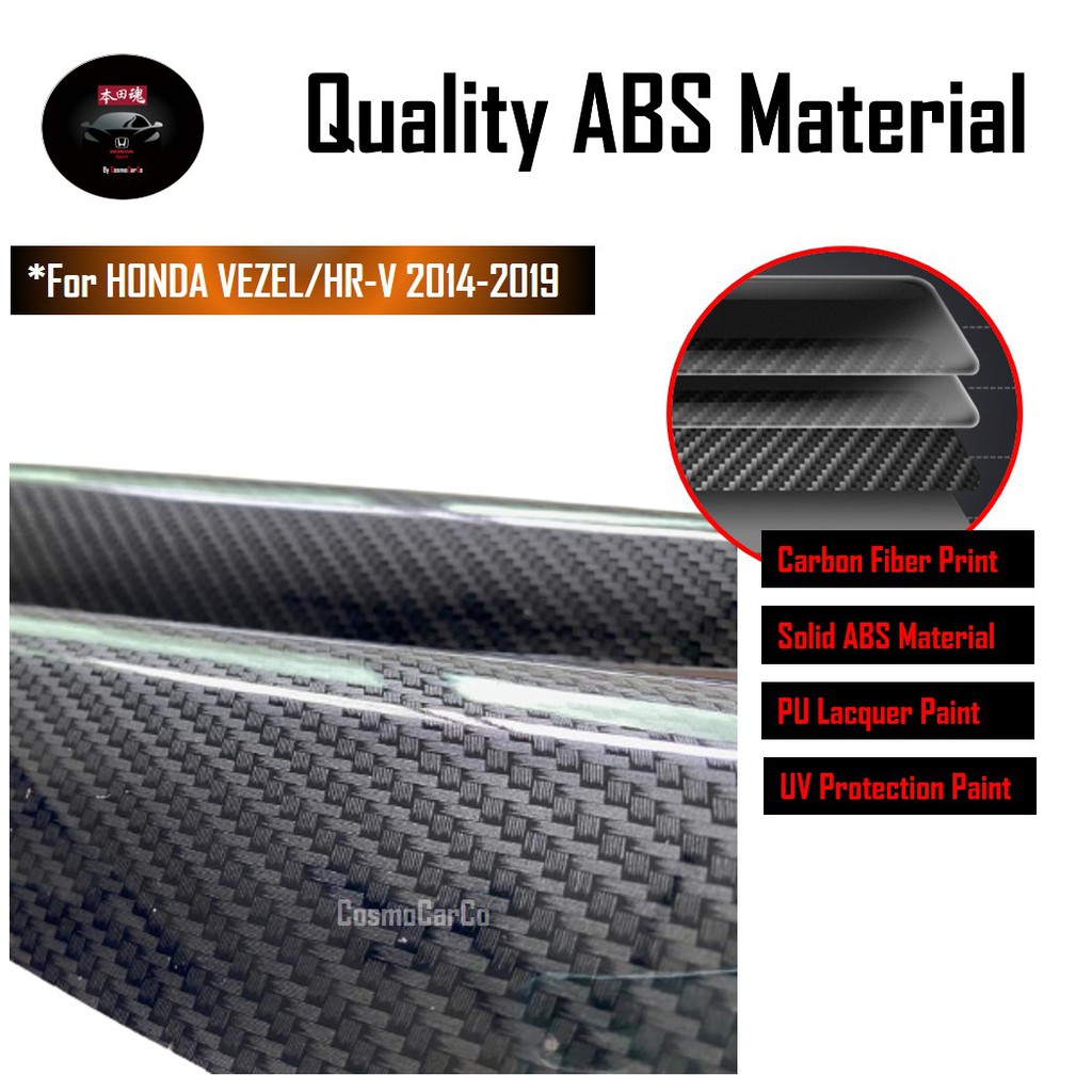 Honda VEZEL HR-V HRV 2014-2020 Air Vent Trim Aircon Vents Border Outer Frame Carbon Fiber Car Accessories