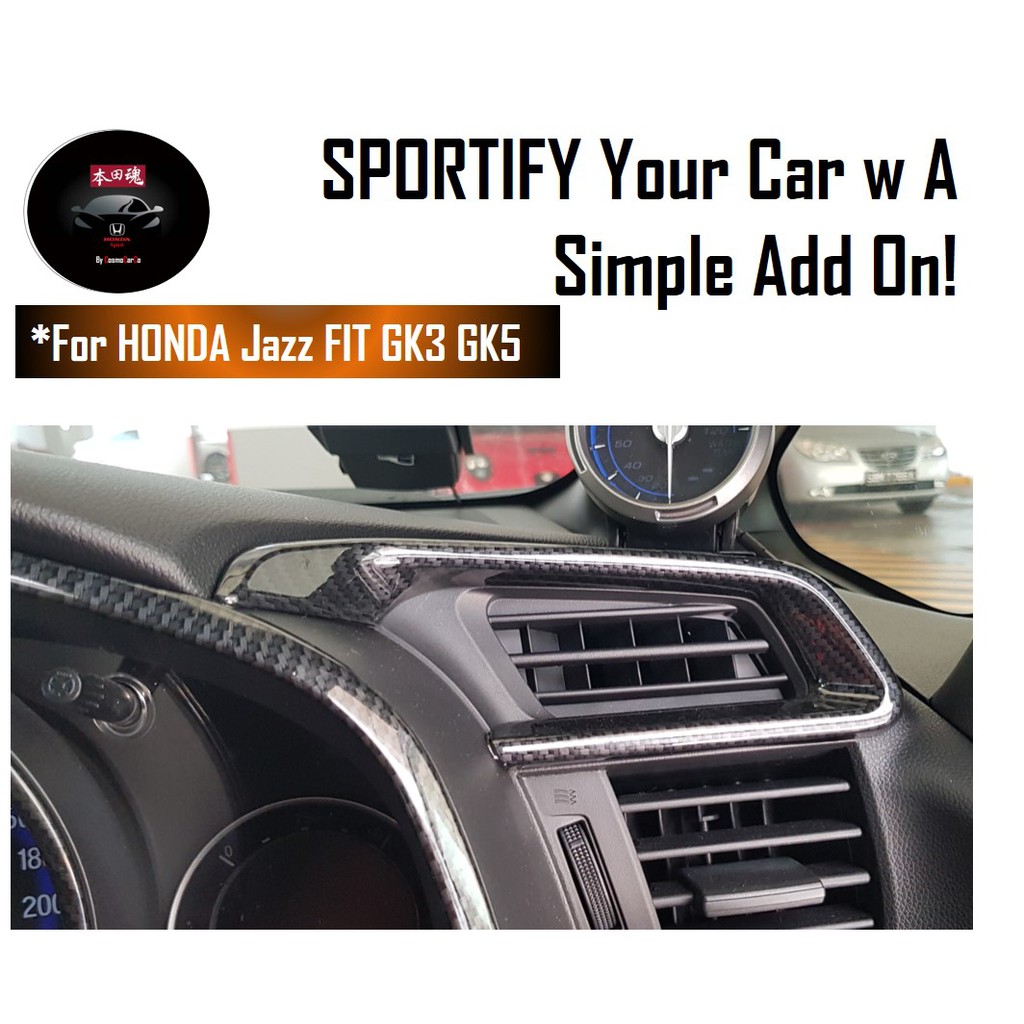 Honda Jazz/Fit Air Vent Trim Aircon Vents Border Outlet Frame Carbon Fiber Car Accessories For GK GK3 GK5 GP3 GP5