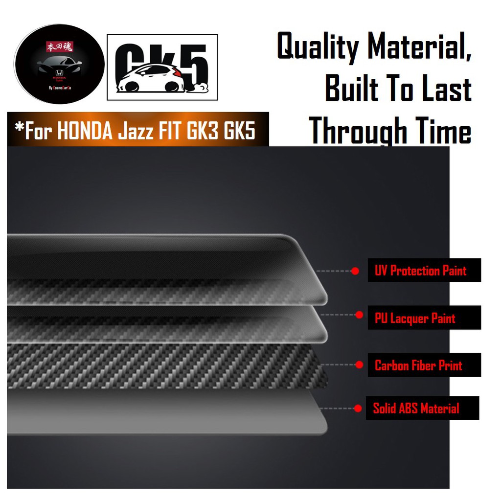 Honda Jazz/Fit GK GK3 GK5 Handbrake Cover Hand Break Cover Carbon Fiber Car Decoration Accessories