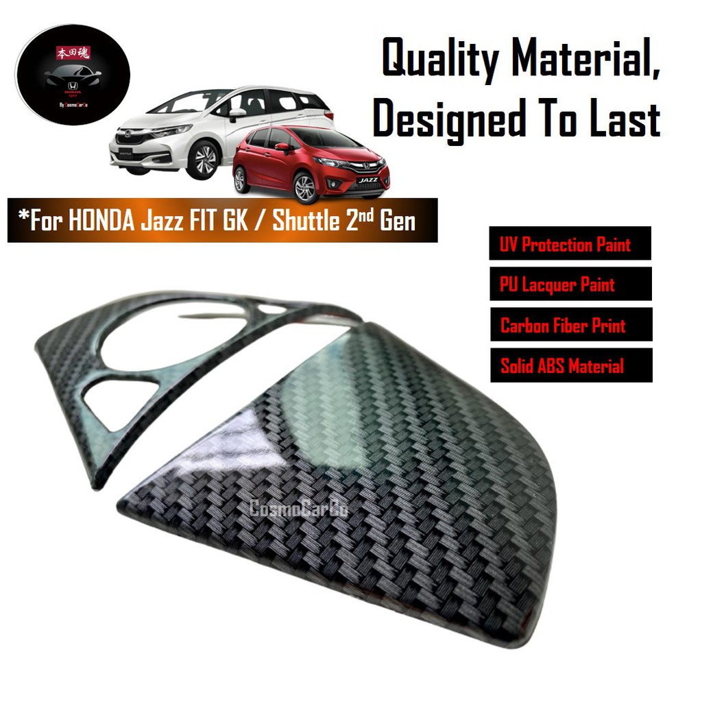 Honda Jazz/Fit, Shuttle & Vezel Steering Wheel Audio Cruise Control Panel Cover Carbon Fiber Trim Accessories For GK GK3 GK5 GP3 GP5 GK8 GK9 GP8 GP9 RU