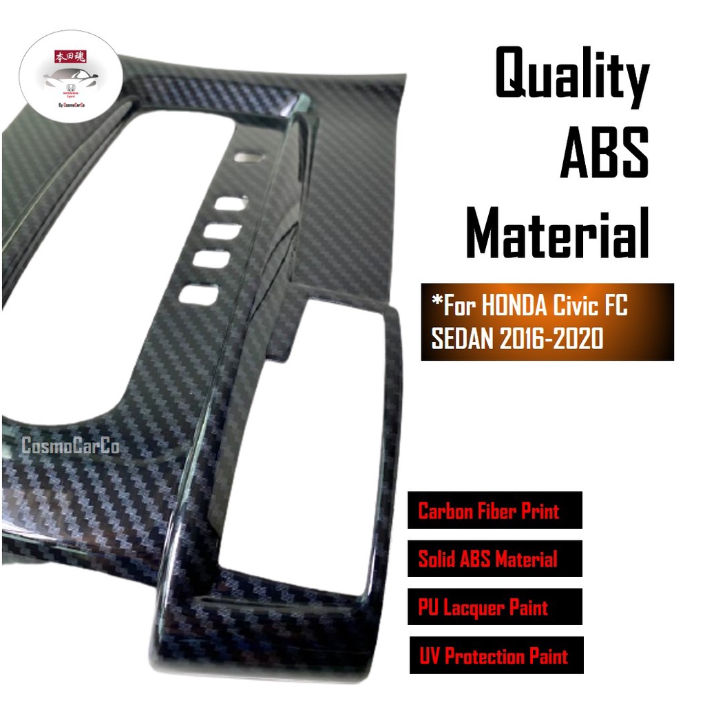 🔥SG SELLER🔥 Honda CIVIC FC 10th Gen 2016-2020 Gear Panel Cover Shift Console Protector Carbon Fiber Trim Accessories