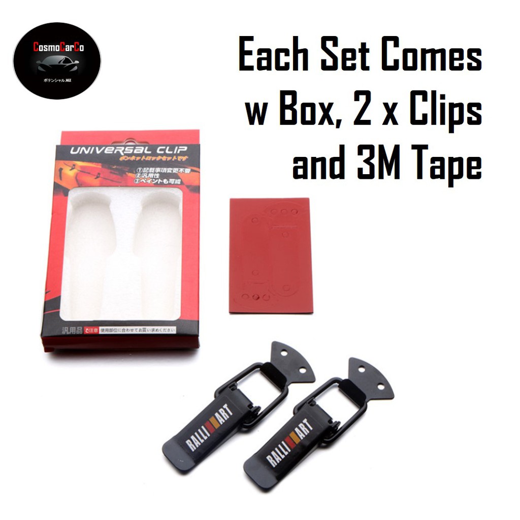 HKS Car Bumper Clip Security Hook Lock Clips Metal Fender Fastener PASTE ON Kit Racing Accessories-CosmoCarCo