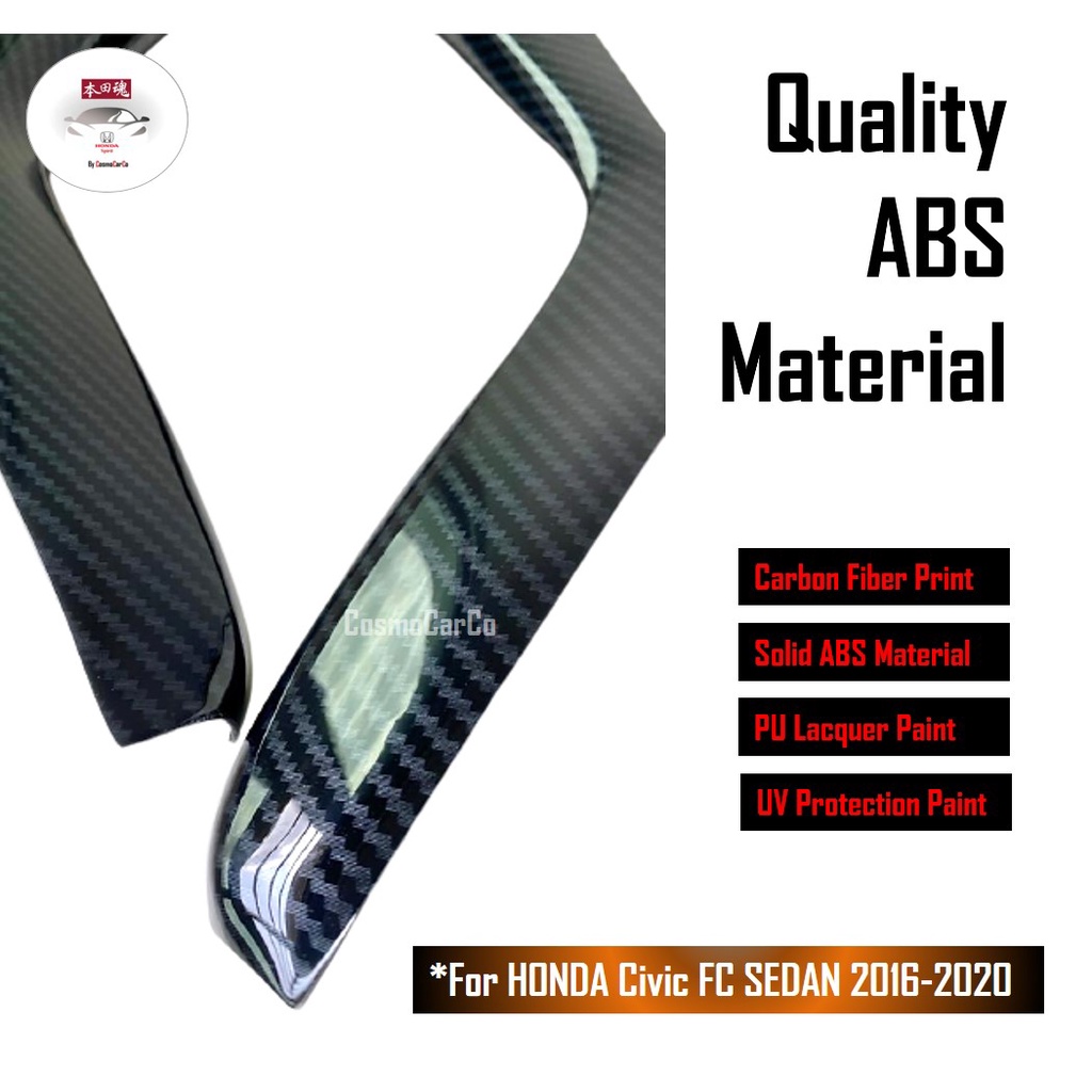 🔥SG SELLER🔥 Honda CIVIC FC 10th Gen 2016-2020 Gear Shift Panel Outer Side Cover Console Carbon Fiber Trim Accessories