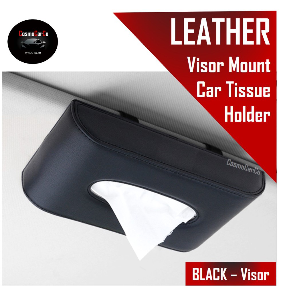 Leather Car Tissue Box Holder Cover Sun Visor Organiser Storage