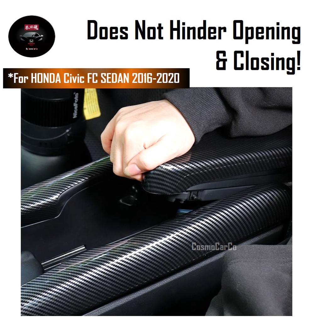 🔥SG SELLER🔥Honda CIVIC FC 10th Gen 2016-2020 Armrest Cover Center Console Arm Rest Box Carbon Fiber Decor Accessories