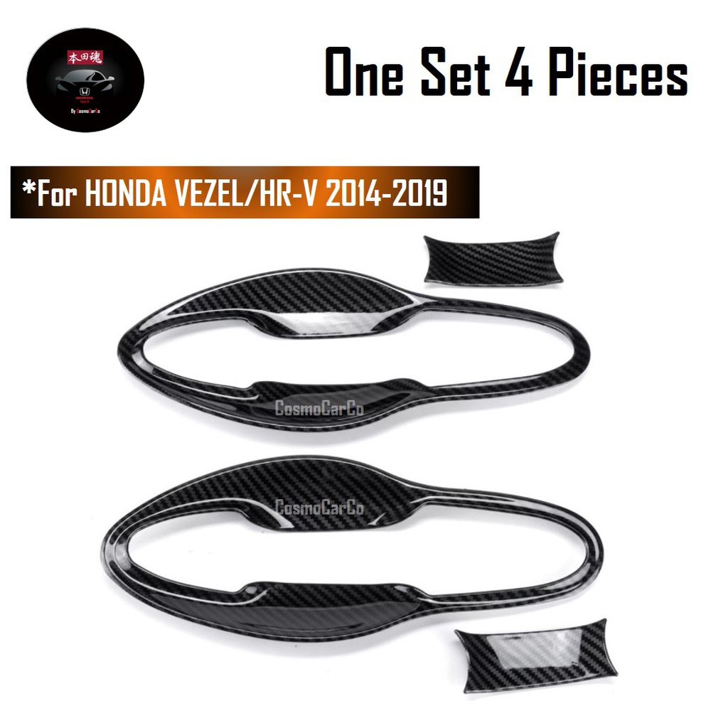 Honda VEZEL / HR-V HRV 2014-2020 Front Door Bowl Cover Handle Outer Trim Protector Carbon Fiber Accessories