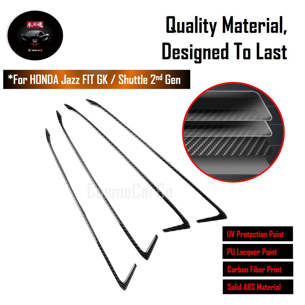 Honda Jazz/Fit & Shuttle Car Door Handrail Trim Interior Armrest Frame Carbon Fiber Accessories For GK GK3 GK5 GP3 GP5 GK8 GK9 GP8 GP9