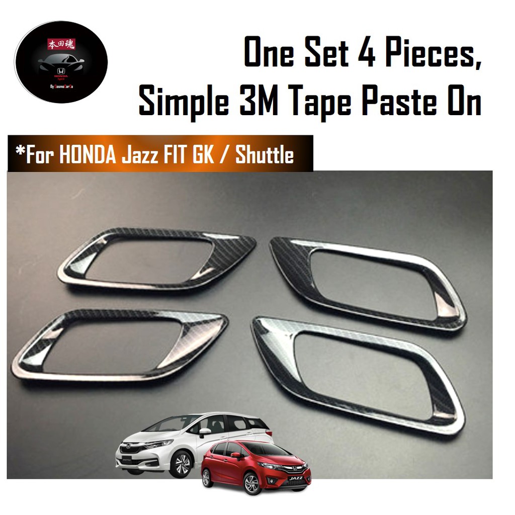 Honda Jazz/Fit & Shuttle Inner Door Handle Bowl Cover Trim Carbon Fiber Car Accessories For GK GK3 GK5 GP3 GP5 GK8 GK9 GP8 GP9