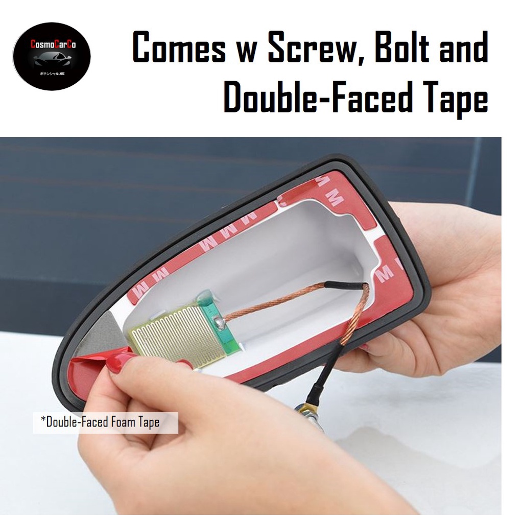 Car Shark Fin Antenna Cover Functional & Decorative AM FM Radio Aerial Signal Topper Accessories V2