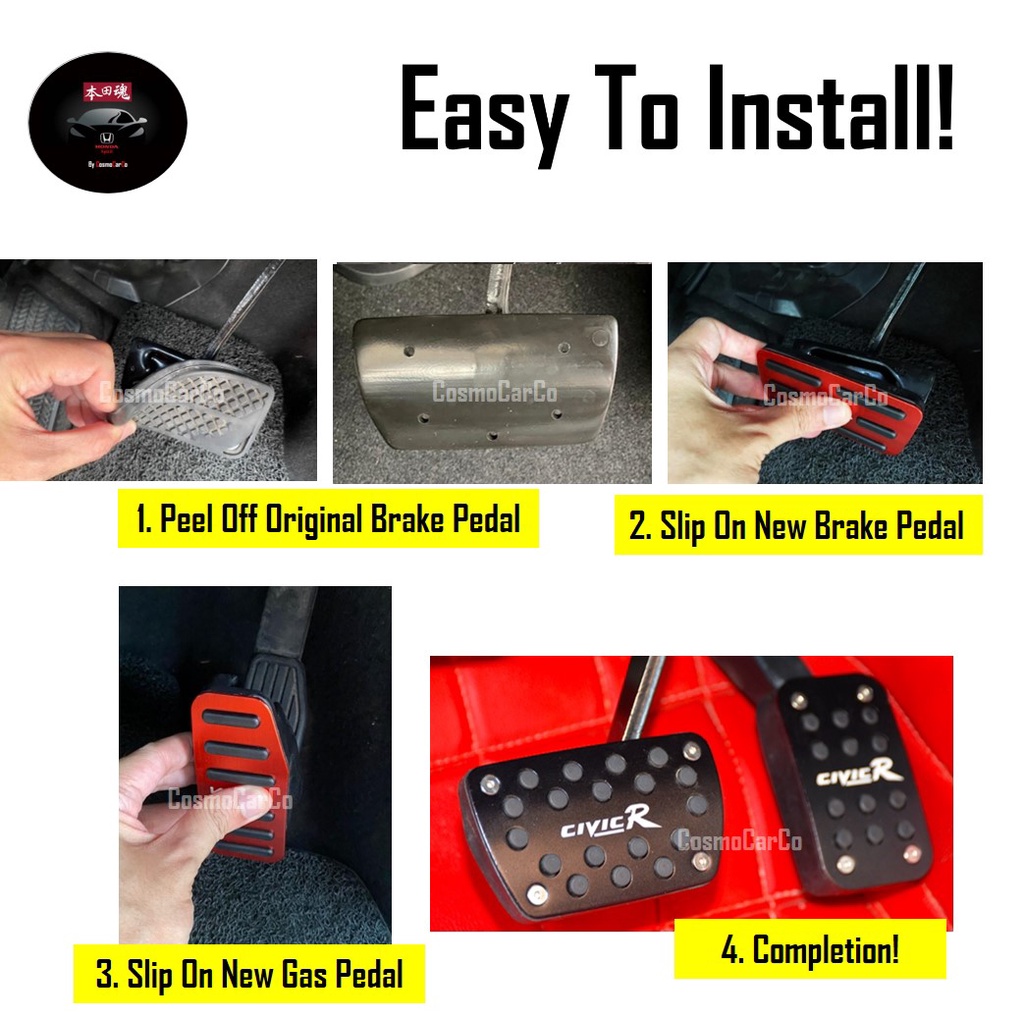 Honda CIVIC FC 10th Gen 2016-2020 Car Foot Pedal Non-Slip Brake Gas Accelerator Throttle Cover Accessories