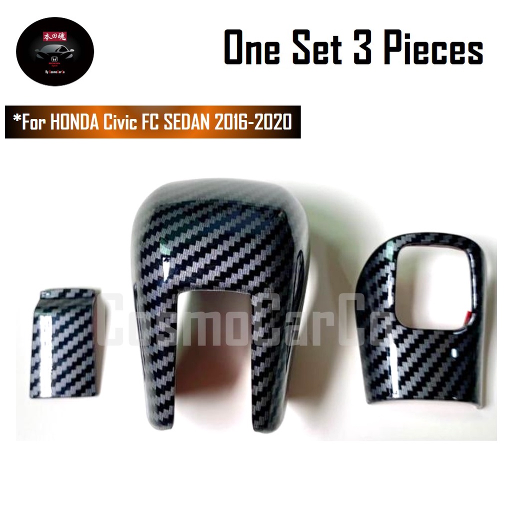 🔥SG SELLER🔥 Honda CIVIC FC 10th Gen 2016-20 Car Gear Knob Stick Shift Transmission Handle Cover Carbon Fiber Accessories