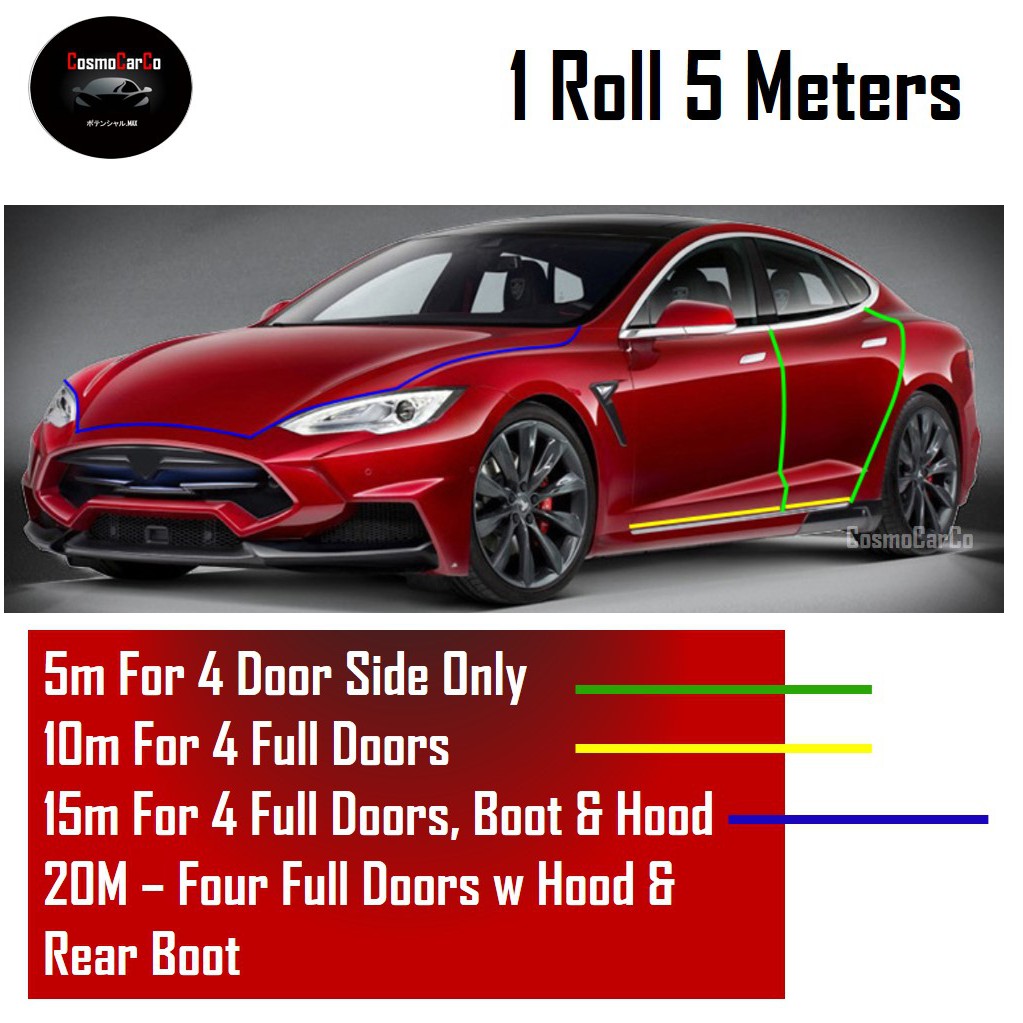 5M Car Door Edge Protector Door Edge Guard Protection Rubber Bumper Anti Collision Strip Trim For 4 Doors