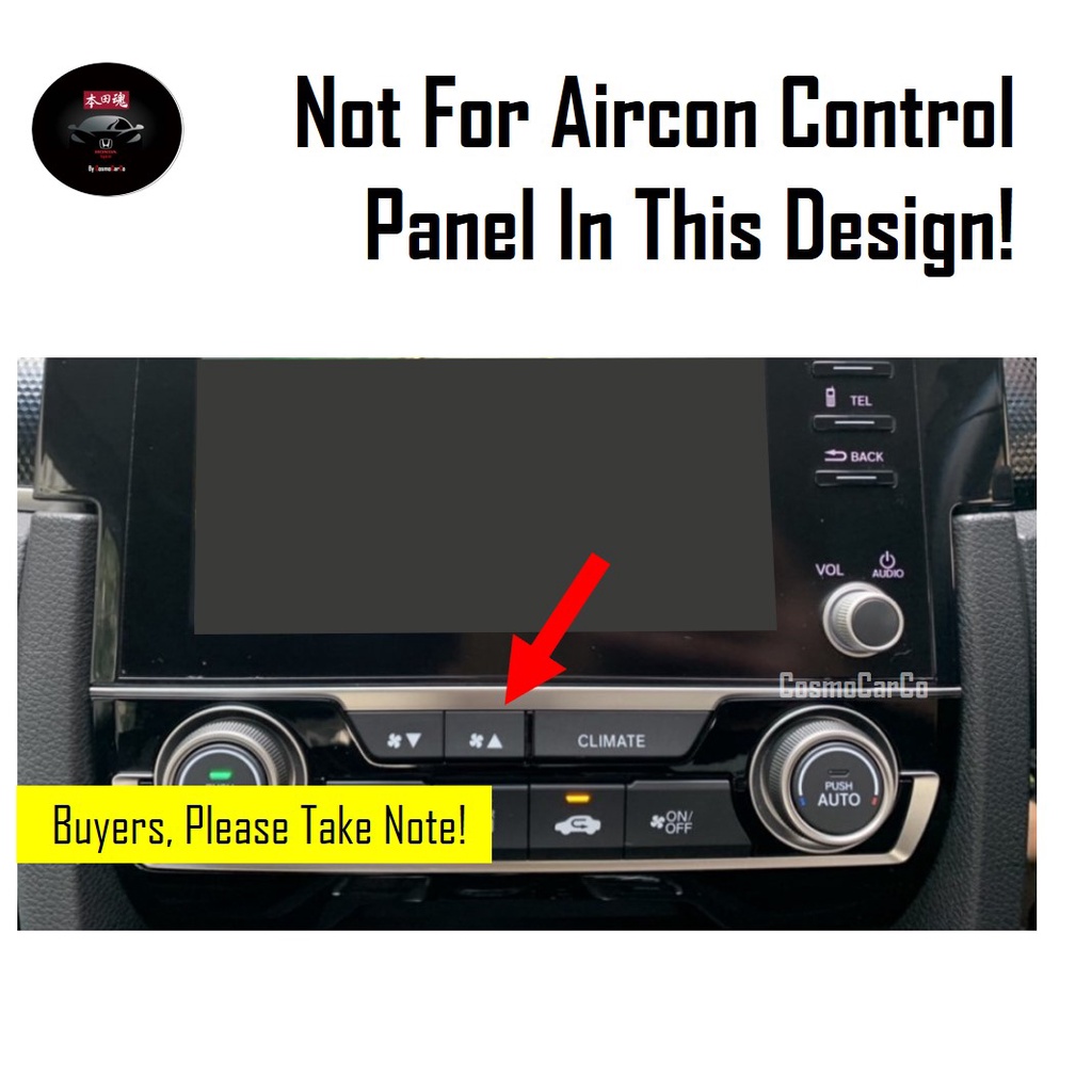🔥SG SELLER🔥Honda CIVIC FC 10th Gen 2016-18 Car Aircon Control Panel Cover Air Con Console Trim Carbon Fiber Accessories