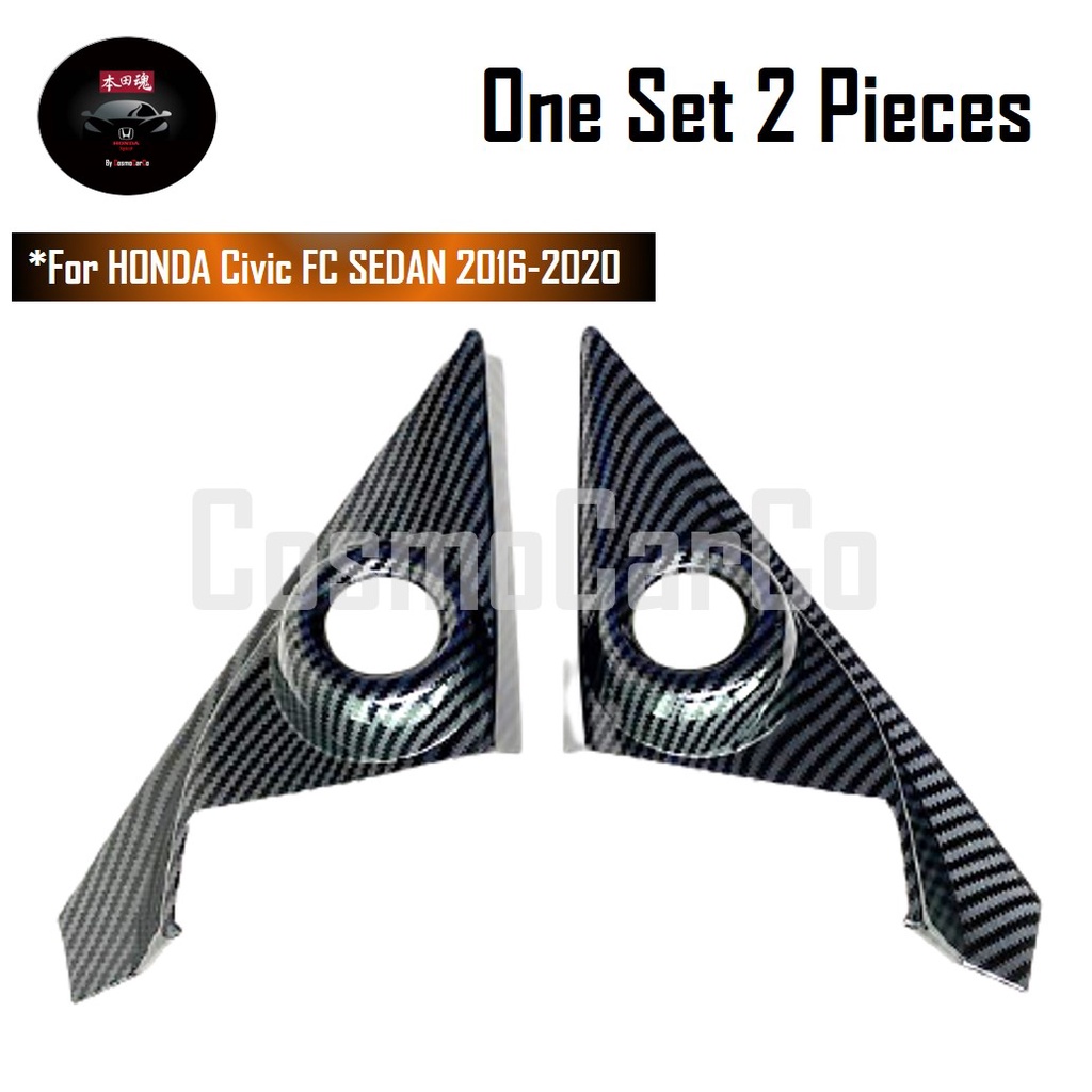 🔥SG SELLER🔥 Honda CIVIC FC 10th Gen 2016-2020 Front Door Speaker Cover Interior A-Pillar Trim Carbon Fiber Accessories