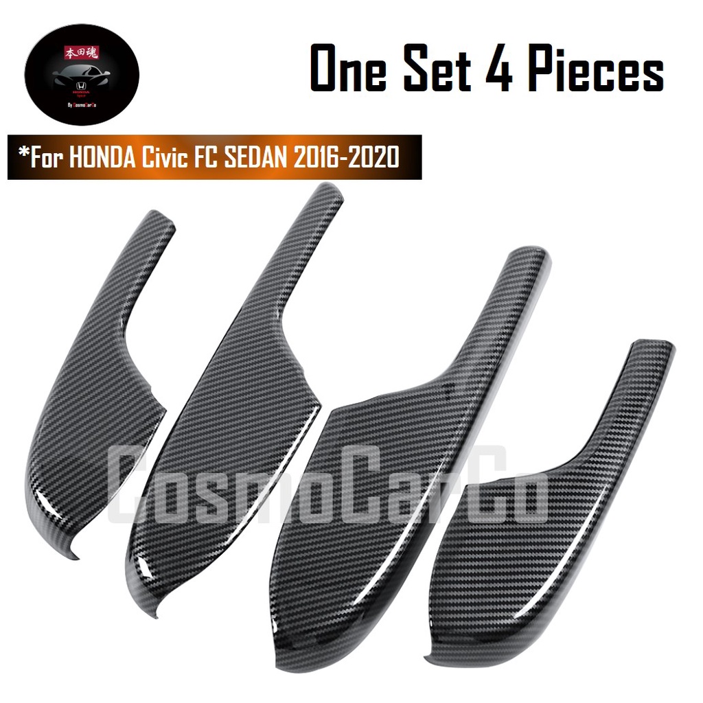 🔥SG SELLER🔥 Honda CIVIC FC 10th Gen 2016-2020 Door Armrest Cover Window Side Arm Rest Trim Carbon Fiber Accessories