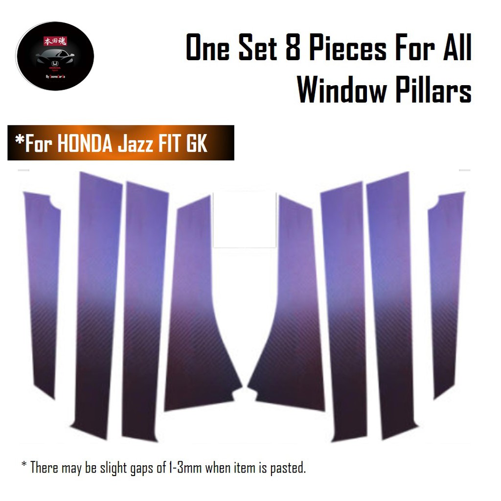 Honda Jazz/Fit Window Pillar Door Sticker Chameleon Carbon Fiber Decal Car Accessories GK GK3 GK5 GP3 GP5